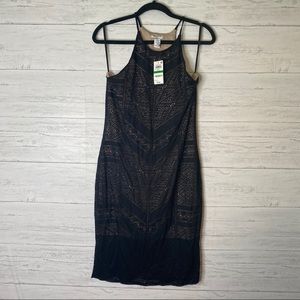Bar III NWT laser cut overlay tank dress